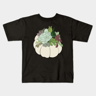 White Succulent Pumpkin Kids T-Shirt